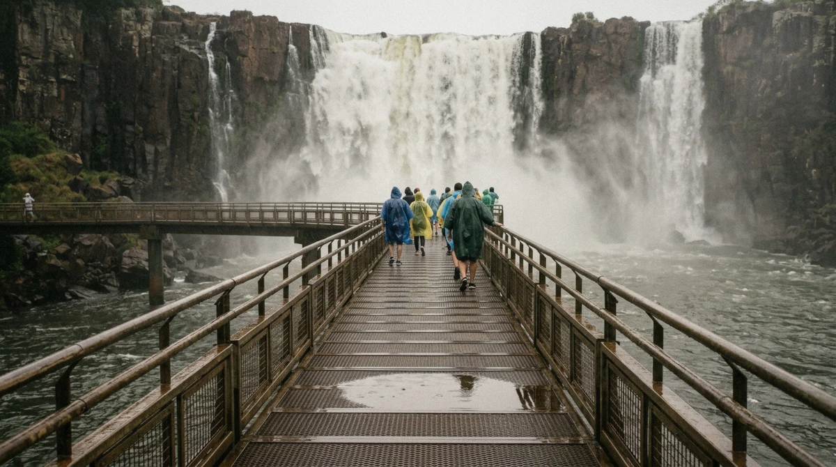 The open Brazilian walkway below the Devil's Throat, the alternative while the Argentine catwalk is closed
